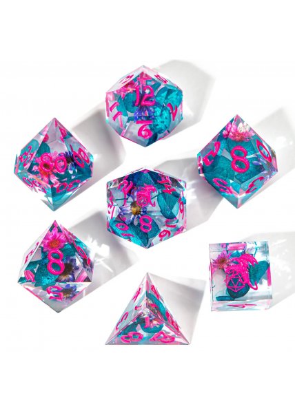 Captured Magic Sharp Resin Dice - Vapor Wave Blossom